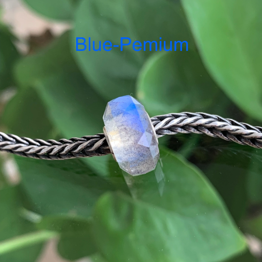 Charming Faceted Small Size Labradorite Beads with Silver Core for European Trollbeads Bracelets and Some of the Pandora Bangles