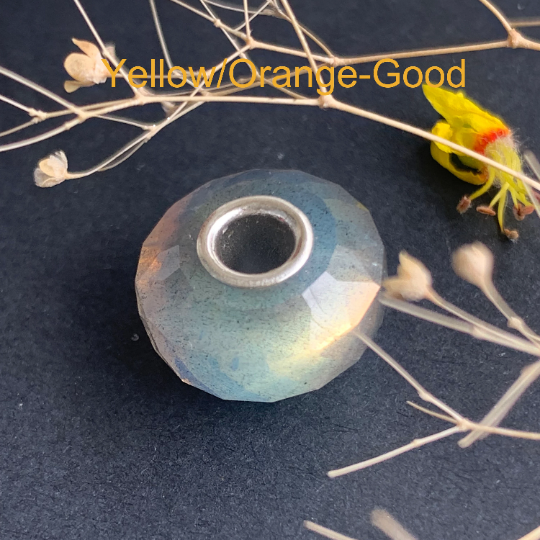 Charming Faceted Small Size Labradorite Beads with Silver Core for European Trollbeads Bracelets and Some of the Pandora Bangles