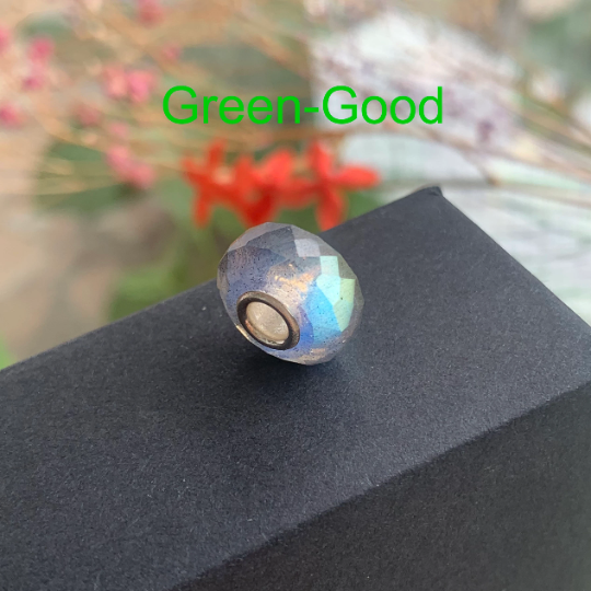 Charming Faceted Small Size Labradorite Beads with Silver Core for European Trollbeads Bracelets and Some of the Pandora Bangles