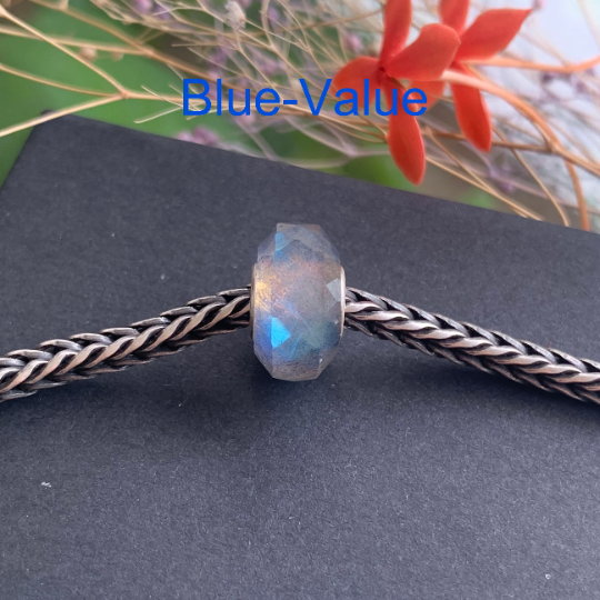 Charming Faceted Small Size Labradorite Beads with Silver Core for European Trollbeads Bracelets and Some of the Pandora Bangles
