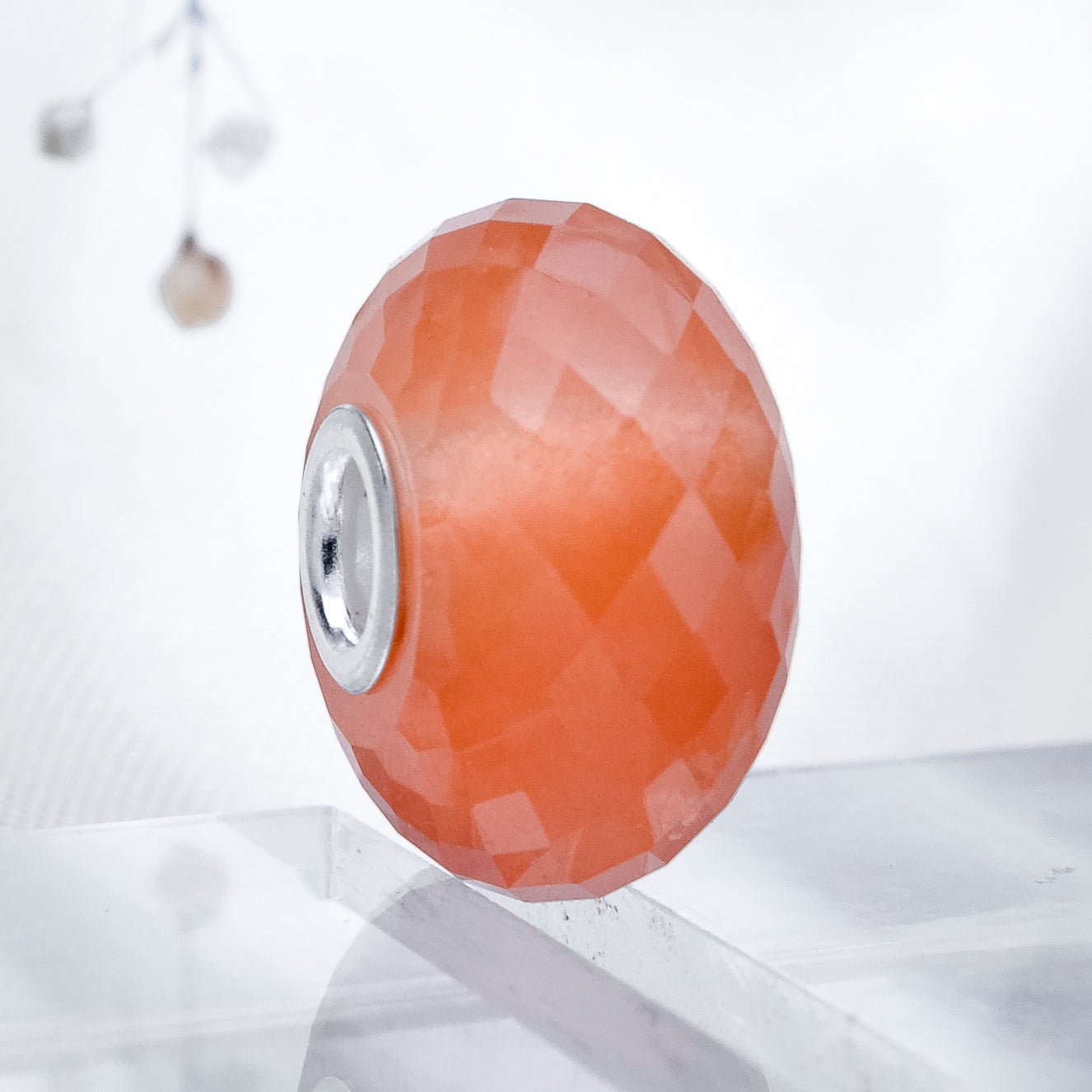 Faceted Awesome Red Rutilite Quartz Bead Q1