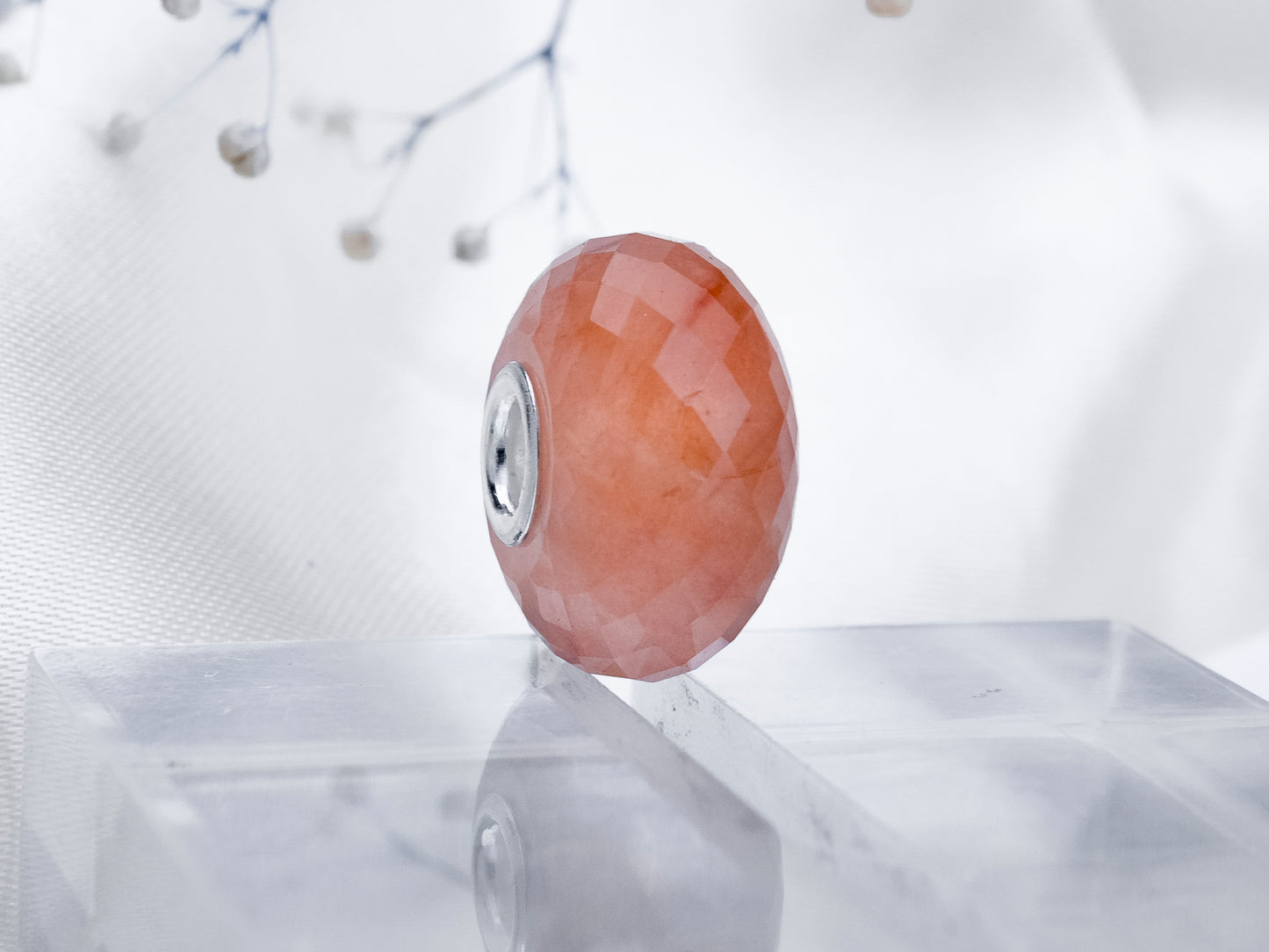 Faceted Awesome Red Rutilite Quartz Bead Q1