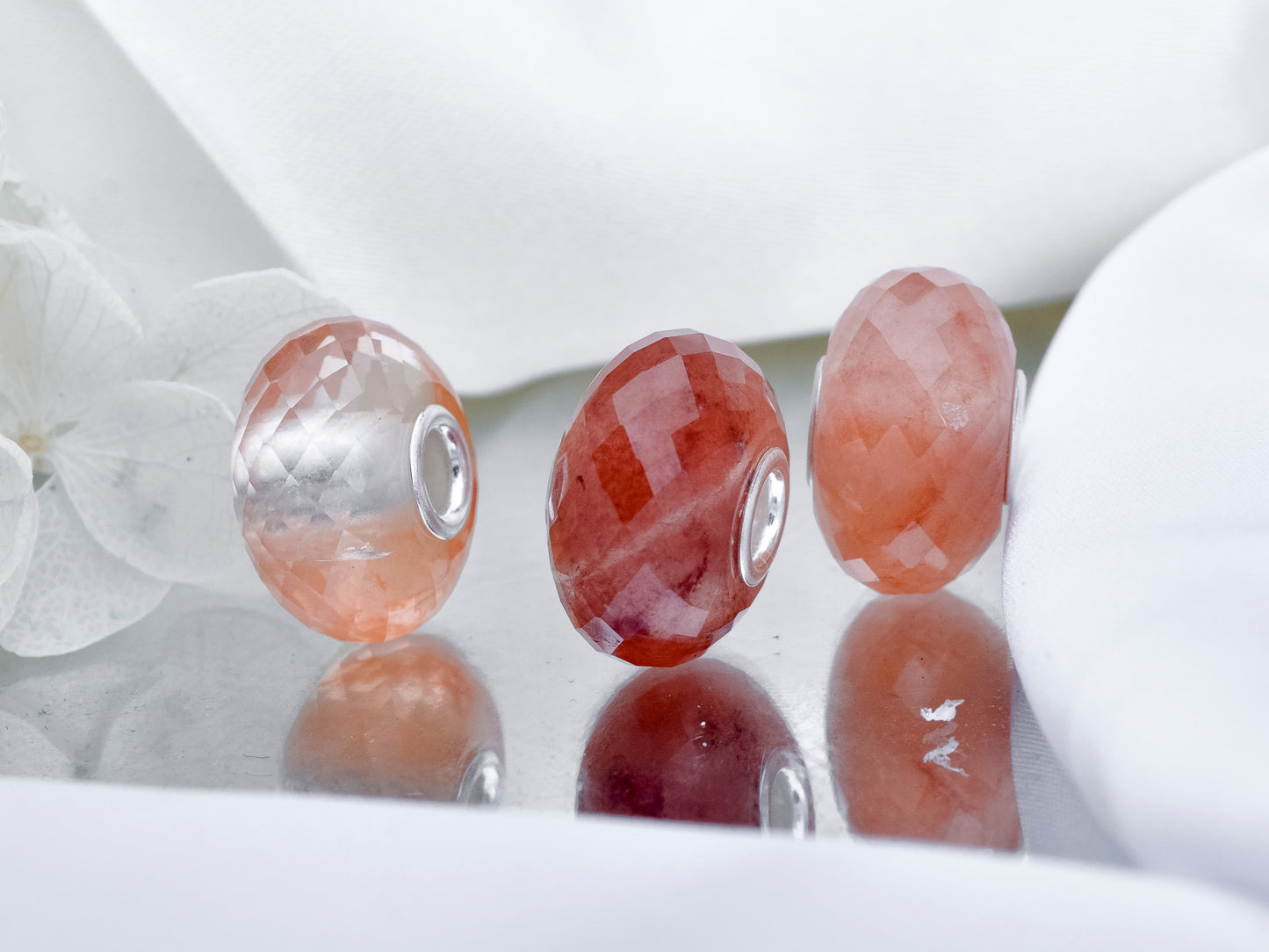 Faceted Awesome Red Rutilite Quartz Bead Q1