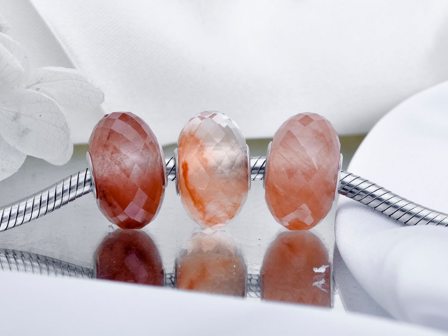 Faceted Awesome Red Rutilite Quartz Bead Q1