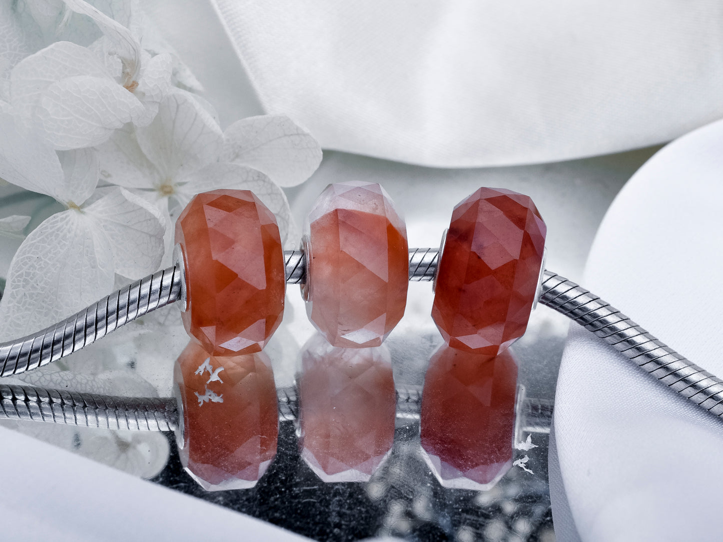 Faceted Awesome Red Rutilite Quartz Bead Q2