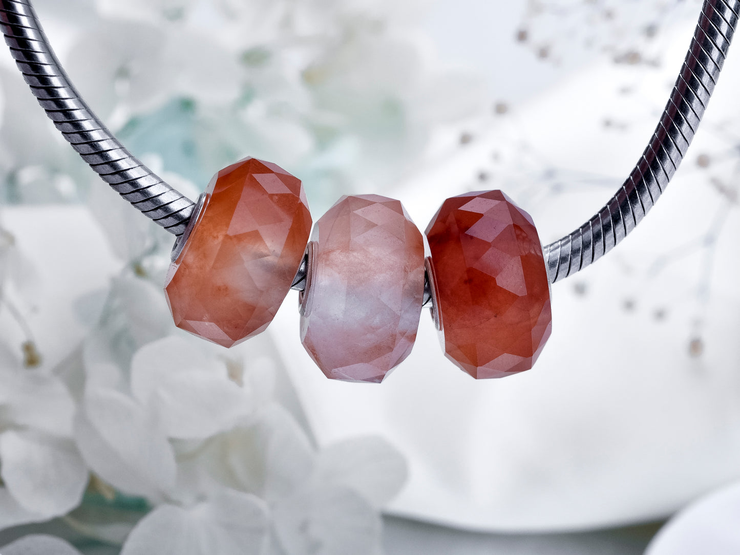 Faceted Awesome Red Rutilite Quartz Bead Q2