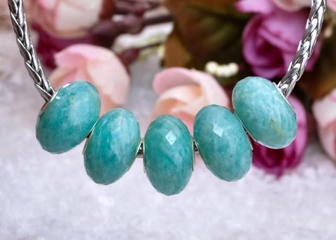 Faceted Green Amazonite Rondelle Gemstone Good4