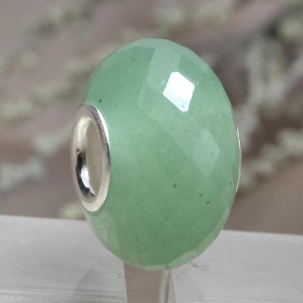 Faceted Light Green Aventurine Bead Good