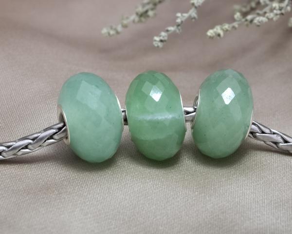 Faceted Light Green Aventurine Bead Good 4