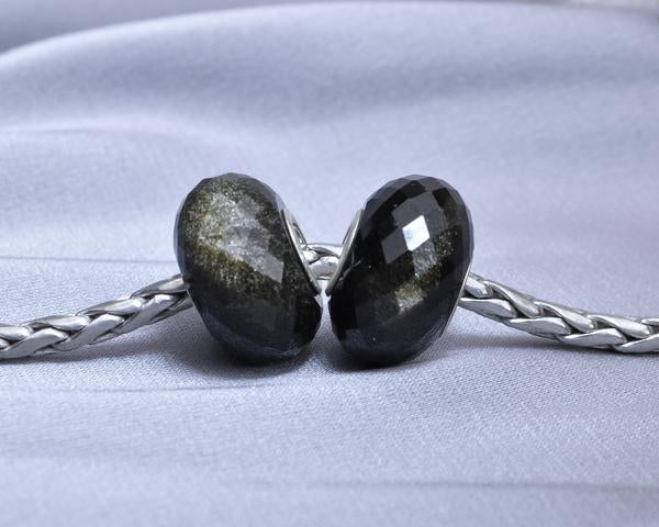 Faceted Obsidian Gemstone golden sheen3