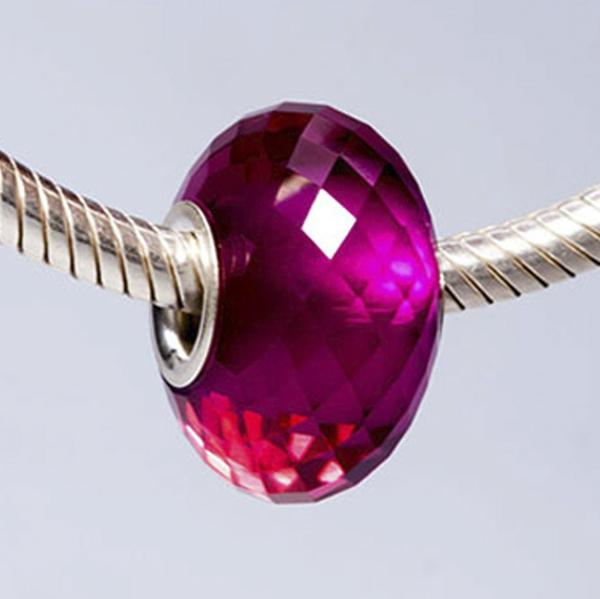 Faceted Red Corundum Bead