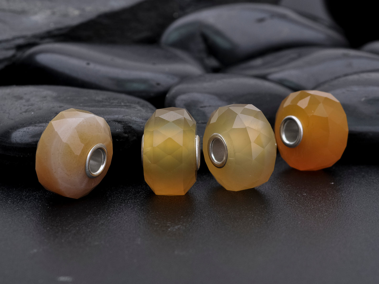 Faceted White Yellow Onyx Beads New Style Gemstone 9