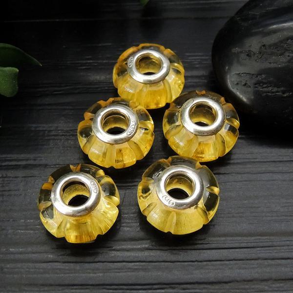 Facted Pumkin Shape Amber Lemon Colour 3