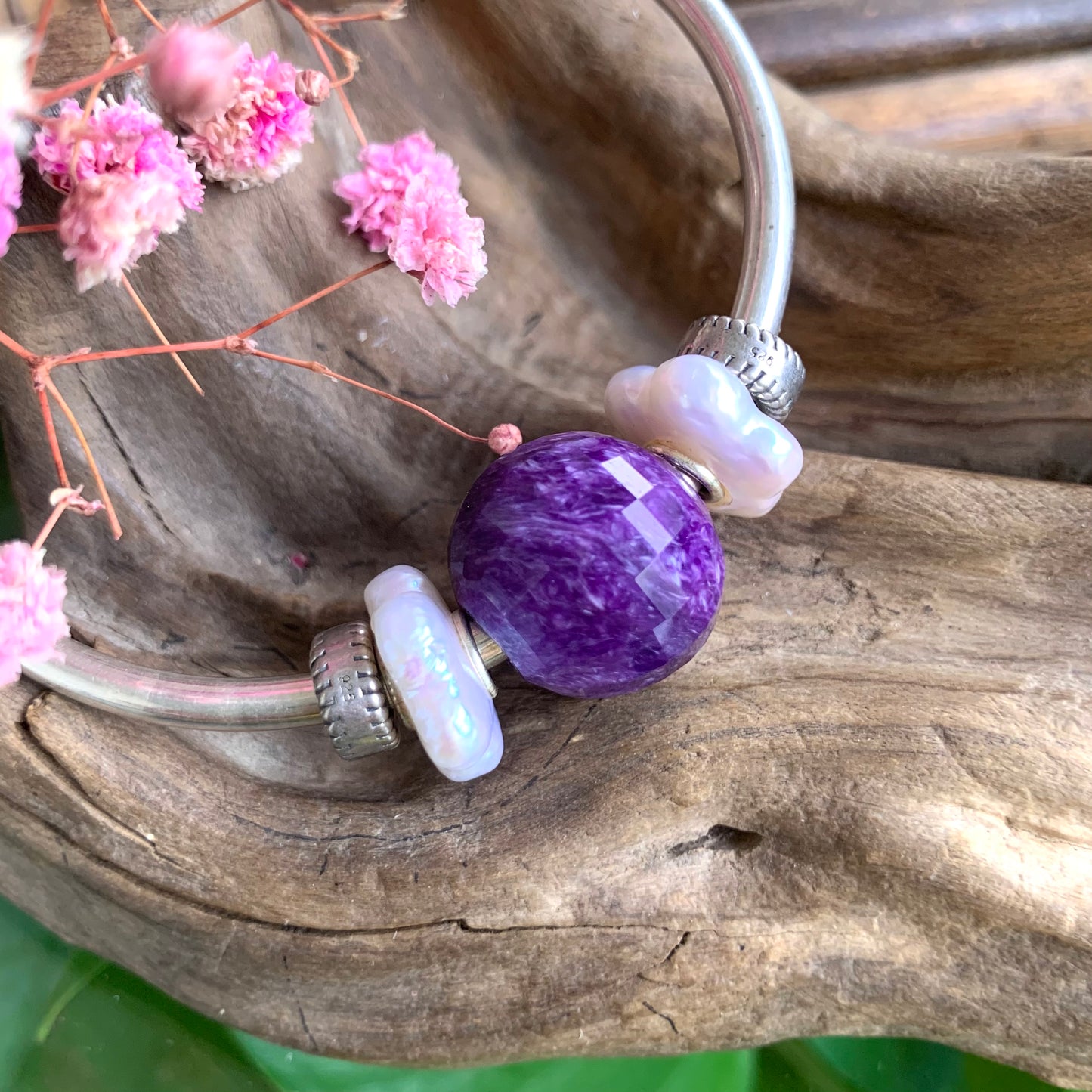 Stylish Natural Flower shaped Pearl Freshwater pearl Beads With Silver Core Amazing Beads for European Bracelet