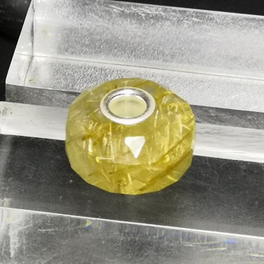 Golden Rutilated Quartz Bead Rod Beads with Small Core Suitable for Charms