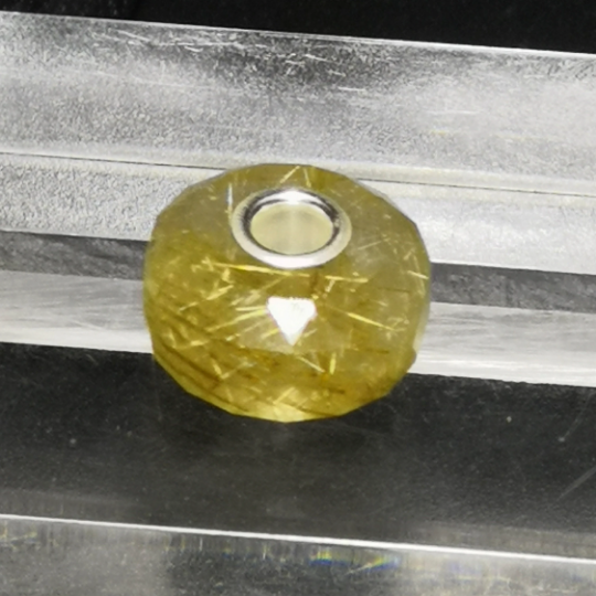 Golden Rutilated Quartz Bead Rod Beads with Small Core Suitable for Charms