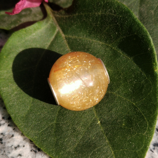 Mini Round Bead Golden Rutilated Quartz Gorgeous Rutilated Quartz with Small Core