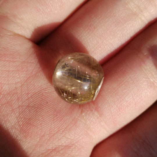 Mini Round Bead Golden Rutilated Quartz Gorgeous Rutilated Quartz with Small Core