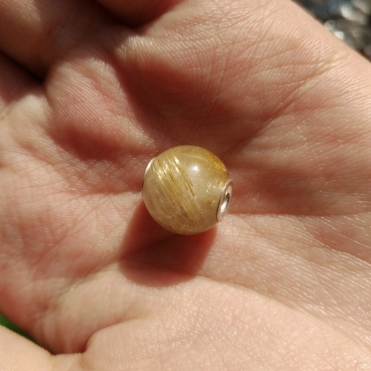 Mini Round Bead Golden Rutilated Quartz Gorgeous Rutilated Quartz with Small Core