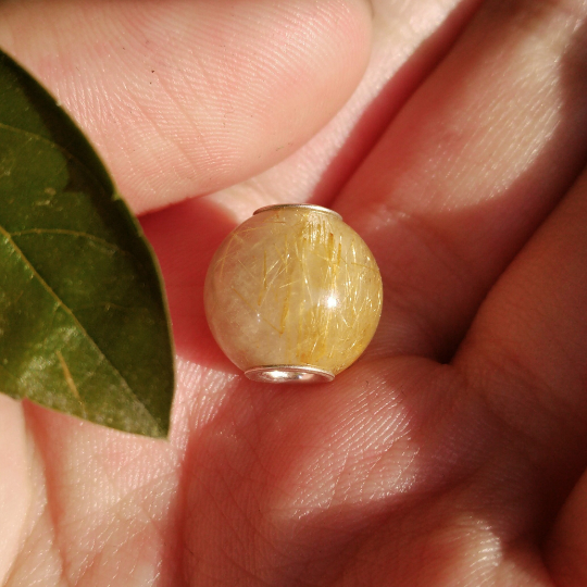Mini Round Bead Golden Rutilated Quartz Gorgeous Rutilated Quartz with Small Core