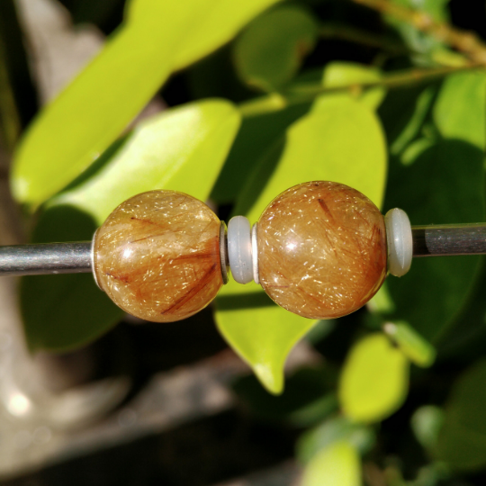 Mini Round Bead Golden Rutilated Quartz Gorgeous Rutilated Quartz with Small Core