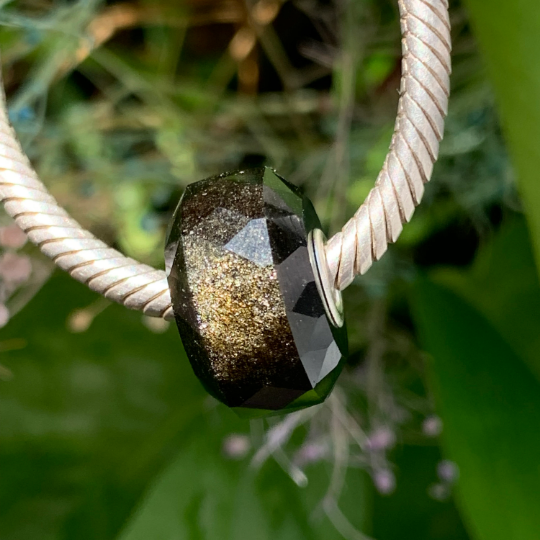 Faceted Golden Sand Obsidian Gold Sheen Obsidian Gemstone Beads