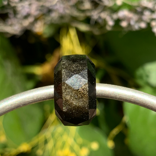 Faceted Golden Sand Obsidian Gold Sheen Obsidian Gemstone Beads
