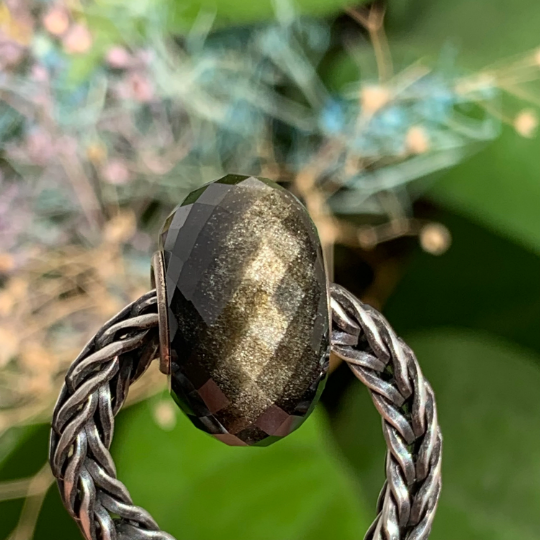 Faceted Golden Sand Obsidian Gold Sheen Obsidian Gemstone Beads