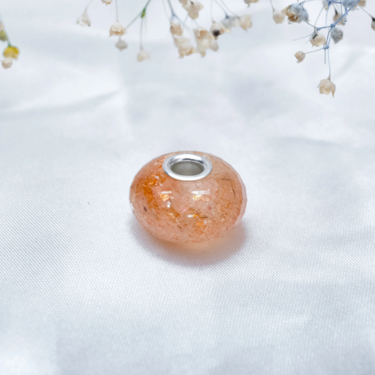 Natural Sunstone beads Golden Strawberry Quartz Beads Gemstone for Pandora or Trollbeads Bracelets Bangles