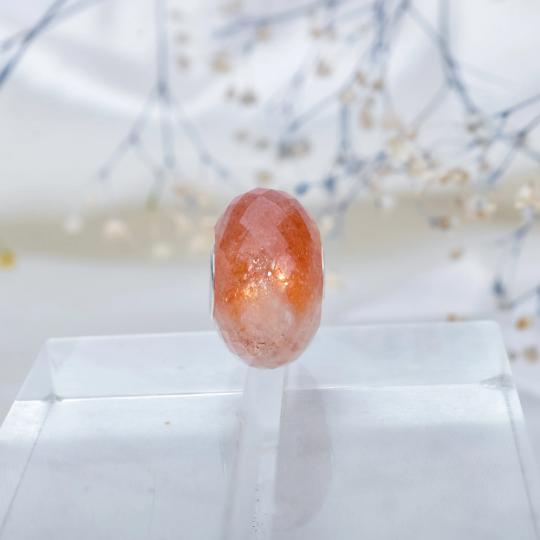 Natural Sunstone beads Golden Strawberry Quartz Beads Gemstone for Pandora or Trollbeads Bracelets Bangles