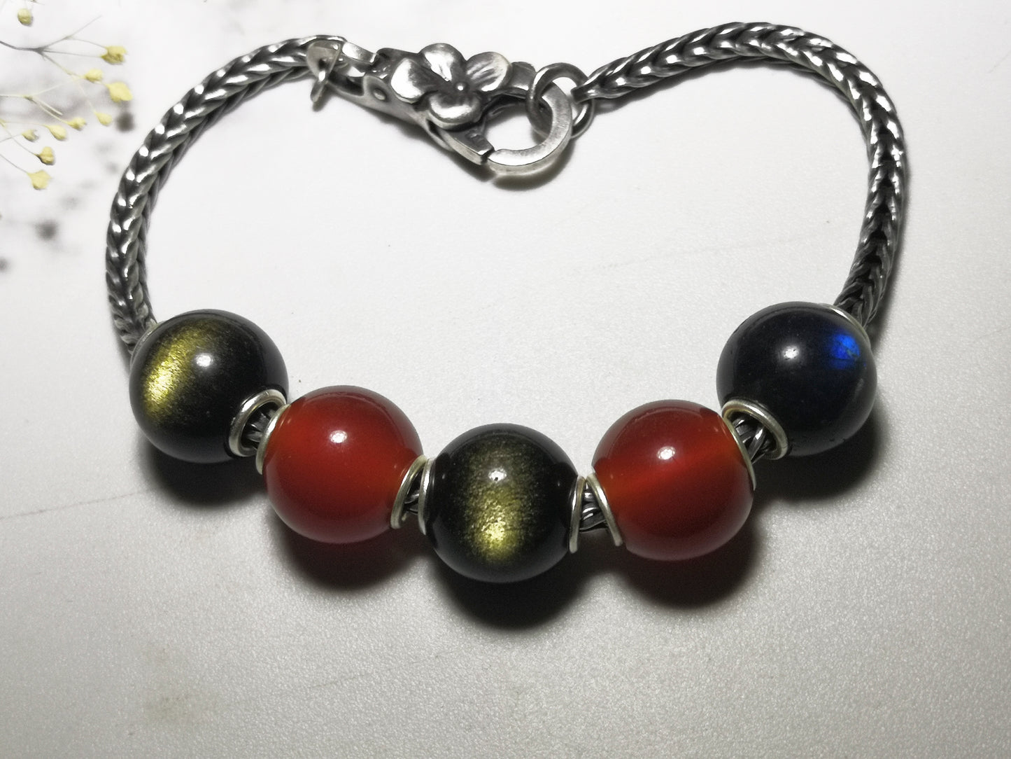 Golden Obsidian Stone Mini Round Bead 6