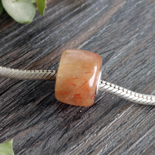 Awesome Faceted Golden or Copper Rutilated Quartz Beads with Small Core for Panfora or Trollbeads Bracelets