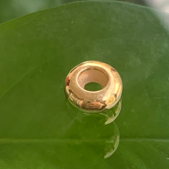 Gorgeous 18K Gold Stoppers Handmade Carved Gold Spacers for Ampearlbeads Pandora Trollbeads and Other Small Size Bracelets and Bangles