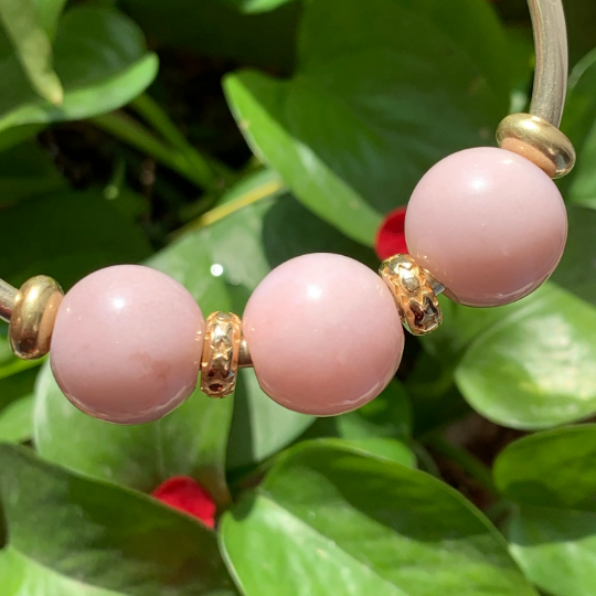 Gorgeous 18K Gold Stoppers Handmade Carved Gold Spacers for Ampearlbeads Pandora Trollbeads and Other Small Size Bracelets and Bangles