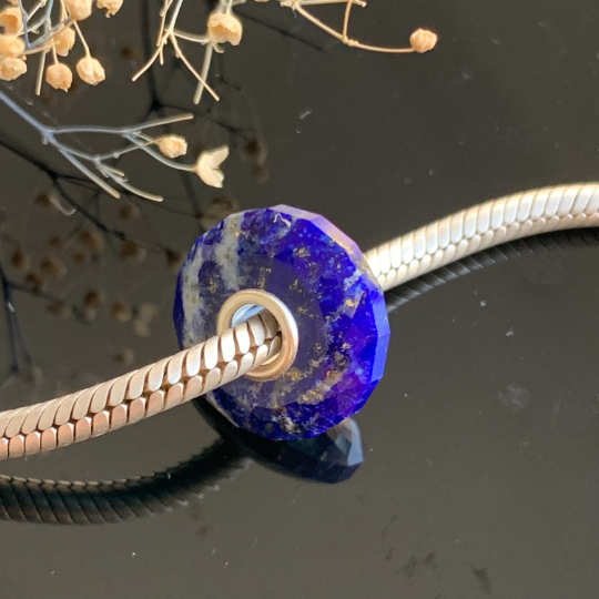 Gorgeous Faceted Thin Gemstone Beads Spacer Ring Surface Amethyst Lapis Lazuli Ruby Bead For Trollbeads Bracelet and Some of Pandora Bangles