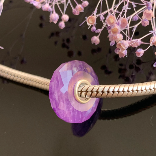 Gorgeous Faceted Thin Gemstone Beads Spacer Ring Surface Amethyst Lapis Lazuli Ruby Bead For Trollbeads Bracelet and Some of Pandora Bangles