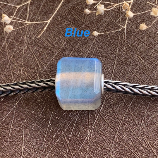 Gorgeous Labradorite Cube Beads Flashing Square Beads for European Pandora Trollbeads Bracelets or Bangles