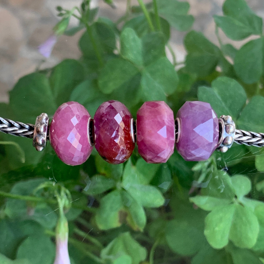 Faceted Gorgeous Ruby Value Beads Genuine Jewellery with Silver Core Suitable for European Bracelets