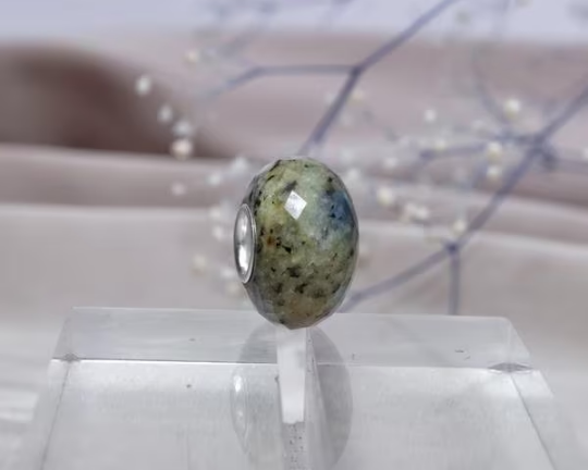 Gorgeous Yellow and Blue Feldspar Azurite Rock Bead Fantasies Gemstone Fits European Bracelets