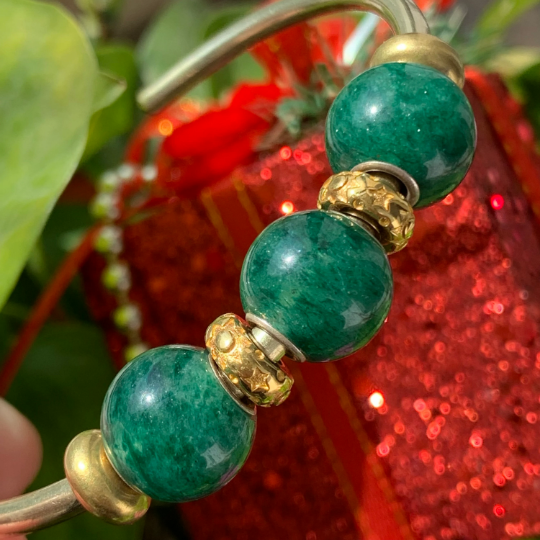 Stunning Sparkling Green Aventurine Mini Round Beads Fit European Trollbeads Bracelets and Some of the Pandora Bangles