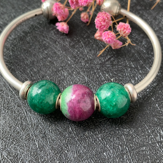 Stunning Sparkling Green Aventurine Mini Round Beads Fit European Trollbeads Bracelets and Some of the Pandora Bangles