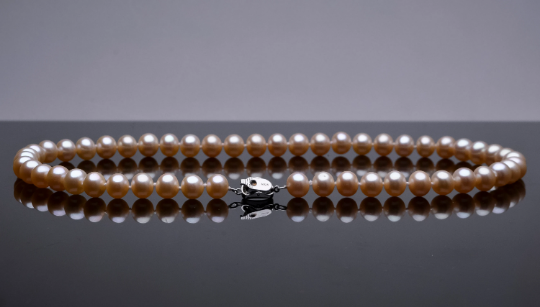 Natural Light Orange Pearl Charm Necklace Gift for Women Wedding Anniversary
