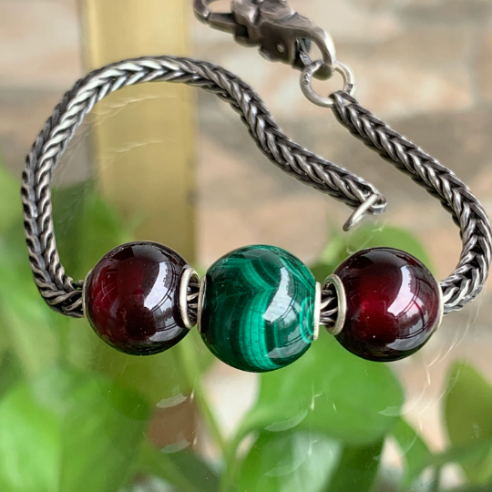 Hessonite Garnet 11mm Mini Round Bead Round Cherry Garnet Small Core Bead with Sterling Silver Gemstone Beads