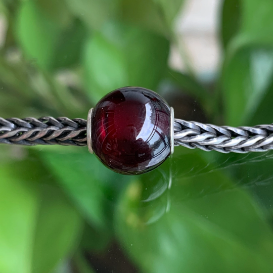 Hessonite Garnet 11mm Mini Round Bead Round Cherry Garnet Small Core Bead with Sterling Silver Gemstone Beads