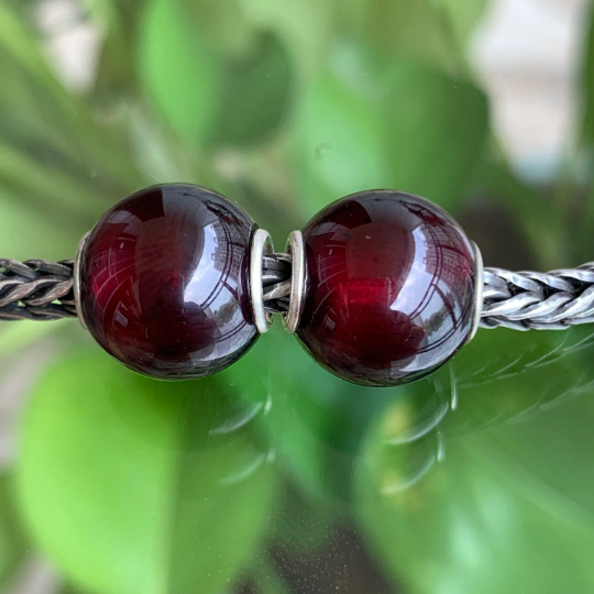 Hessonite Garnet 11mm Mini Round Bead Round Cherry Garnet Small Core Bead with Sterling Silver Gemstone Beads