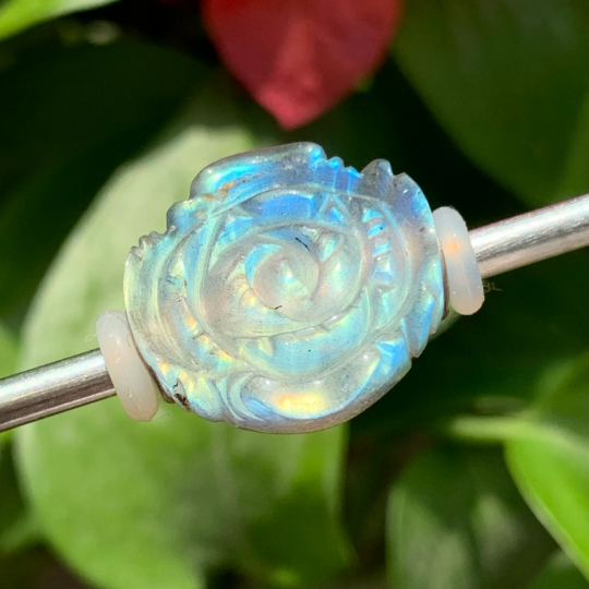 Labradorite Beads Stunning Carved Rose Labradorite Beads Natural Gemstone Beads for Trollbeads Bracelet