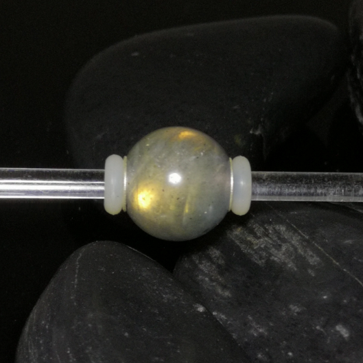 Labradorite Mini Round Bead Non-Transparent Gemstone Compatible Small Bracelet Sterling Ampearlbeads European Gemstone