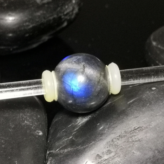 Labradorite Mini Round Bead Non-Transparent Gemstone Compatible Small Bracelet Sterling Ampearlbeads European Gemstone