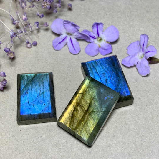 Labradorite Ring Surface Handmade Rectangle Semiprecious Gemstone Ring Surface Shifting Color Gemstone Labradorite Pendant