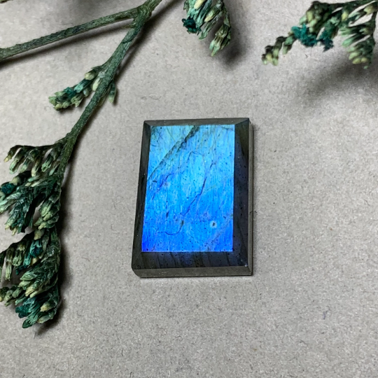 Labradorite Ring Surface Handmade Rectangle Semiprecious Gemstone Ring Surface Shifting Color Gemstone Labradorite Pendant